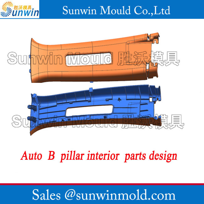 Auto b pillar interior parts design